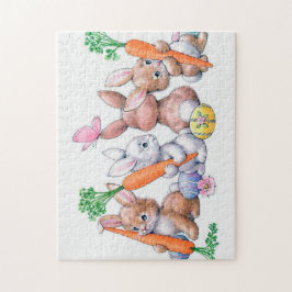 Puzzle conejo retro vintage de Pascua