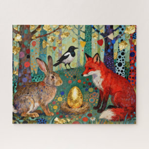 Puzzle Conejo, Urraca, Zorro y “El huevo de oro de ganso”
