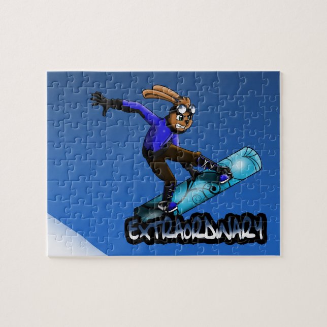 Puzzle Conejo y Snowboard (Horizontal)