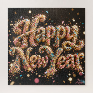 Puzzle Confeti Brillante de Feliz Año Nuevo