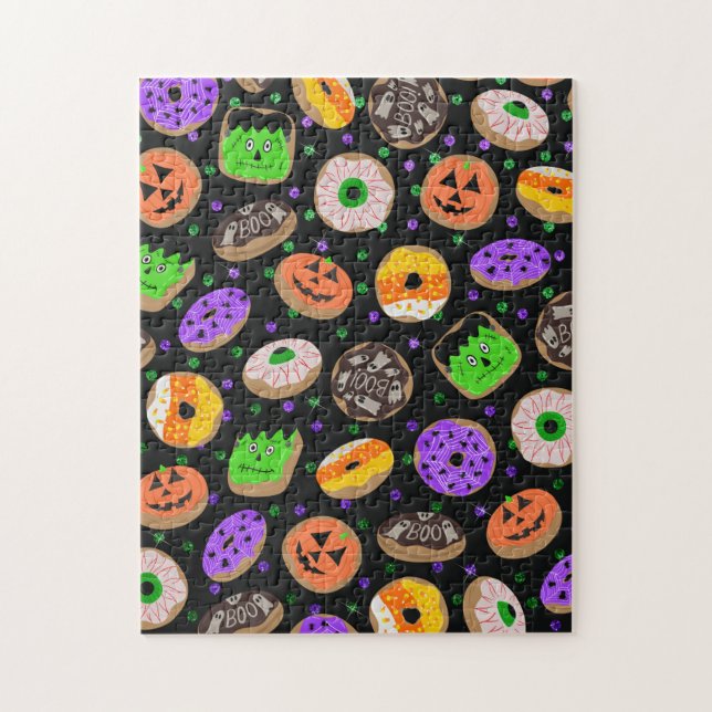 Puzzle Confetti, Purpurina de Guay, cute donuts Halloween (Vertical)