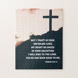 Puzzle Confía en Dios salmo 13:5-6 Biblia Verse cristiano
