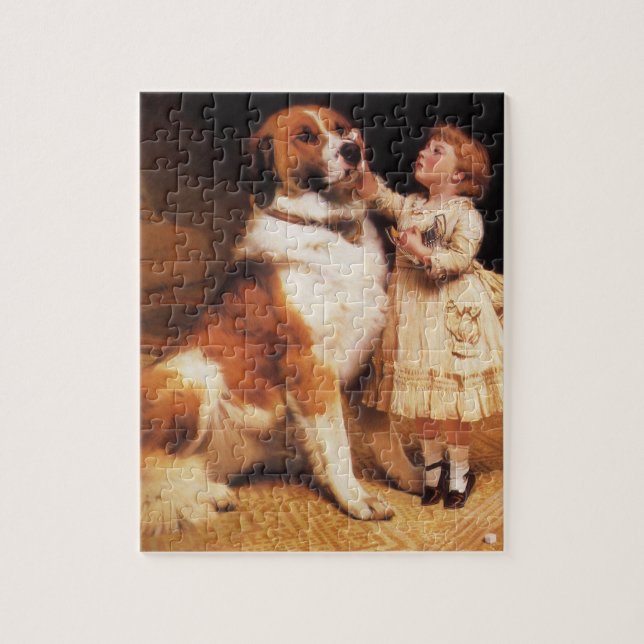 Puzzle Confianza de Charles Burton Barber, Perro de San B (Vertical)