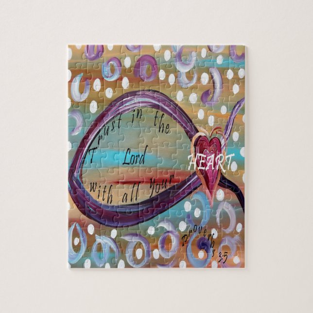 Puzzle Confianza en el señor With All Your Heart (Vertical)