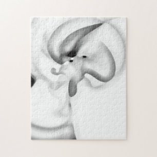 Puzzle Congelado: Gris abstracto, blanco y negro