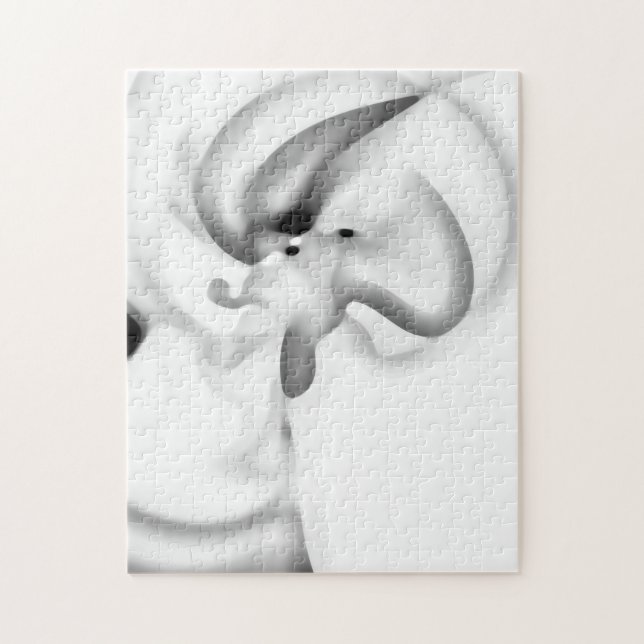 Puzzle Congelado: Gris abstracto, blanco y negro (Vertical)