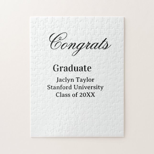 Puzzle Congrats graduation name university name class of  (Vertical)