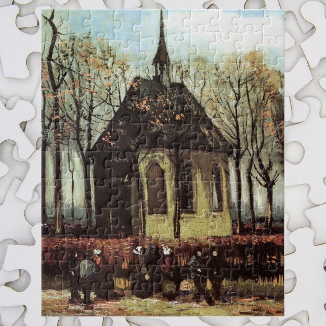 Puzzle Congregación en Church, Nuenen de Vincent van Gogh (Subido por el creador)