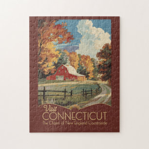 Puzzle Connecticut Campo Viaje Arte Vintage