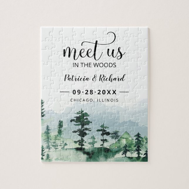 Puzzle Conócenos En El Bosque Boda Al Aire Libre Save The (Vertical)