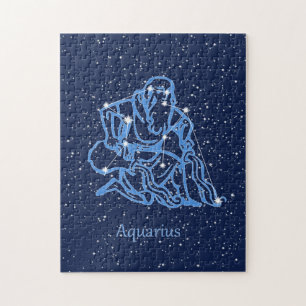 Puzzle Constelación de Acuario y signo del zodiaco con es