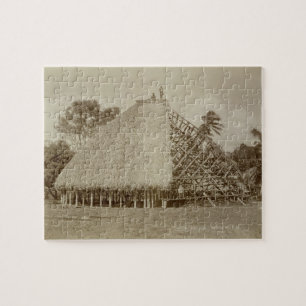 Puzzle Construcción de viviendas en Samoa, c.1875 (foto