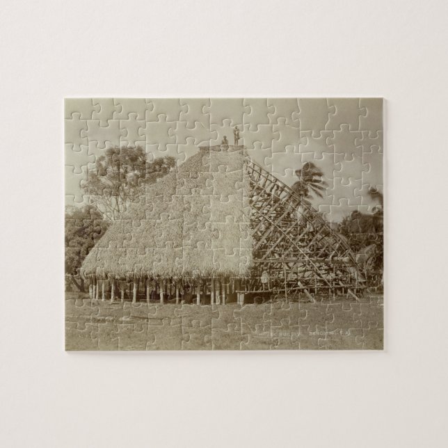 Puzzle Construcción de viviendas en Samoa, c.1875 (foto (Horizontal)