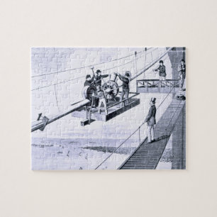 Puzzle Construcción del puente de Brooklyn, Nueva York