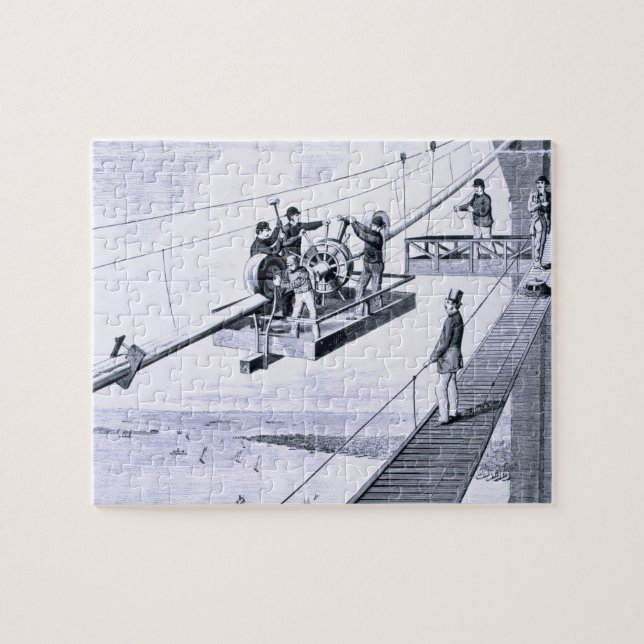 Puzzle Construcción del puente de Brooklyn, Nueva York (Horizontal)