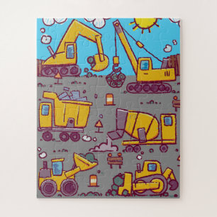 Puzzle Construcción y vehículos para niños divertidos