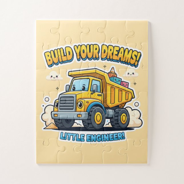 Puzzle ¡Construye tus sueños! Pequeño ingeniero - Alegre (Vertical)