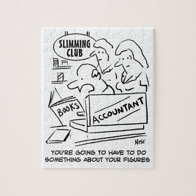 Puzzle Contable revisa los libros en un club de adelgazam (Vertical)