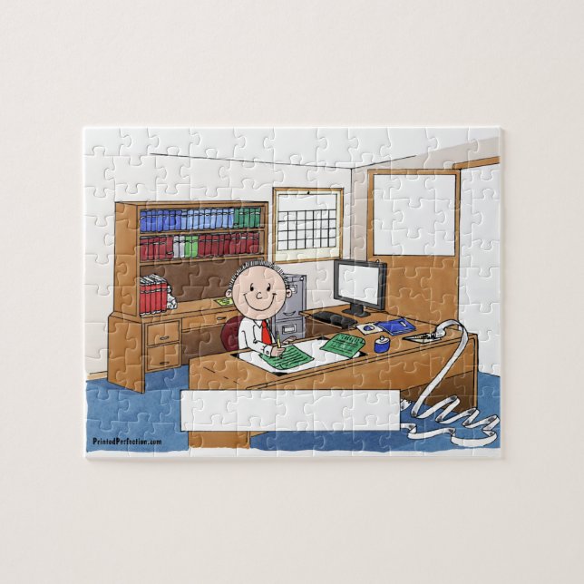 Puzzle Contable, varón - regalo personalizado del dibujo (Horizontal)