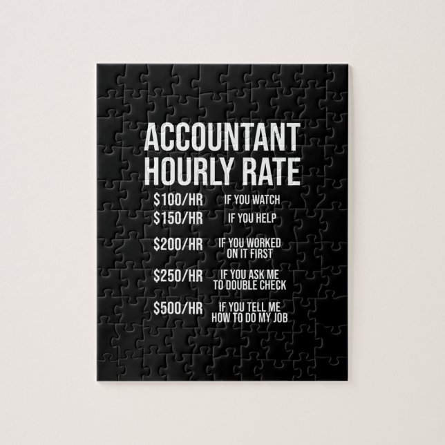 Puzzle Contador gracioso tasa por hora contabilidad Humor (Vertical)