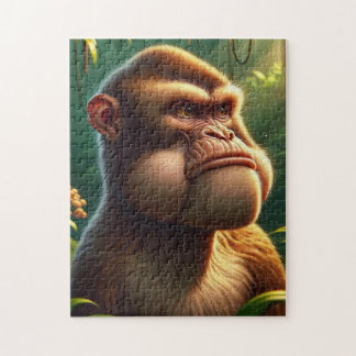 Puzzle Contemplative Jungle Ape - Grumpy Cheeks Monkey Po