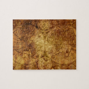 Puzzle Continentes del mapa del viejo mundo histórico ant
