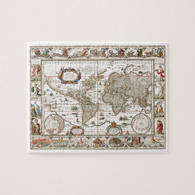 Puzzle Continentes del mapa del viejo mundo histórico ant (Horizontal)