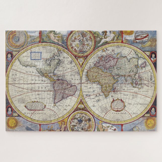 Puzzle Continentes del mapa del viejo mundo histórico ant (Horizontal)