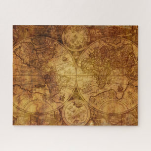 Puzzle Continentes del mapa histórico del viejo mundo Atl
