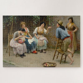 Puzzle Conversación Jovial en un jardín italiano