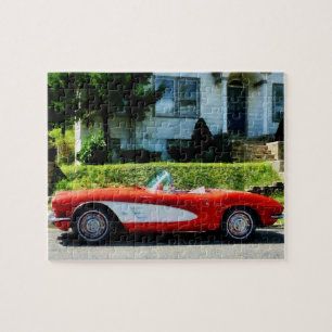 Puzzle Convertible rojo y blanco del Corvette