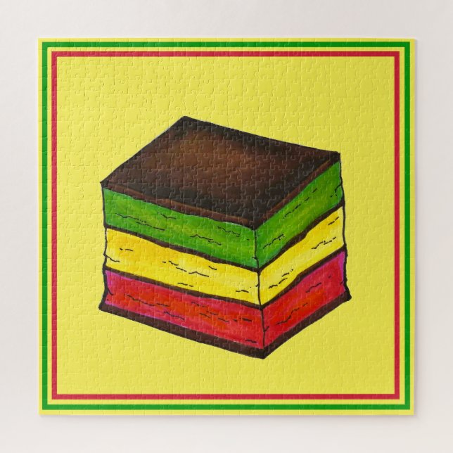 Puzzle Cookie tricolor italiana de 7 capas de arcoiris (Vertical)