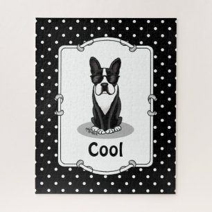 Puzzle Cool Boston Terrier with Sunglasses (black)