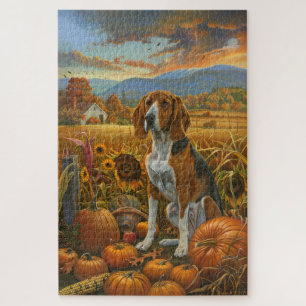 Puzzle Coonhound Walker Treeing Día de Acción de Gracias