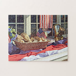 Puzzle Cooperstown NY - Ventana De Panadería Con Banderas