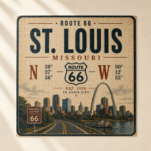 Puzzle Coordenadas del Arco de la Ruta 66 de St Louis