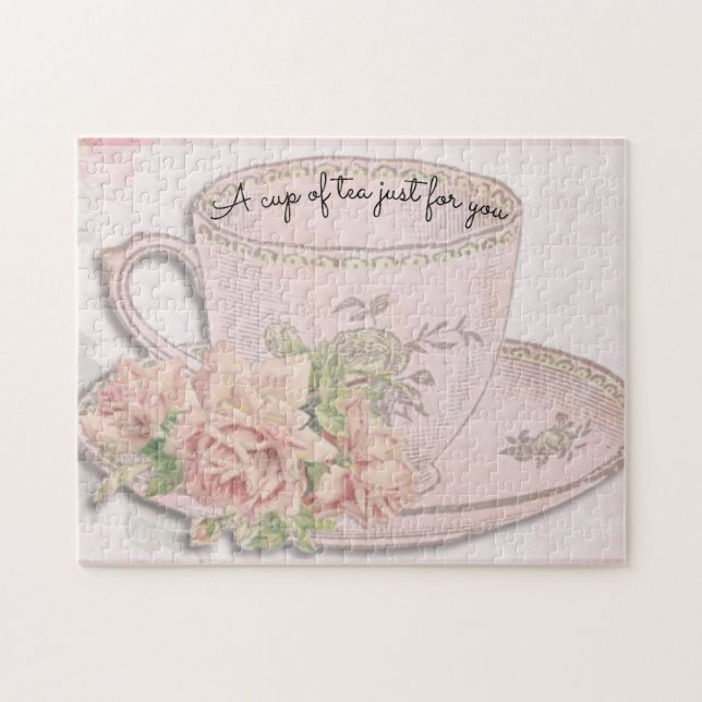 Puzzle Copa de té por el rosa del Día de la Madre (Horizontal)