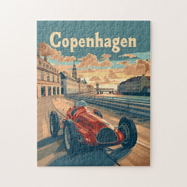 Puzzle Copenhagen Vintage Racing Car (Vertical)