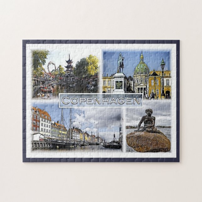 Puzzle Copenhague - Dinamarca - Mosaico - (Horizontal)