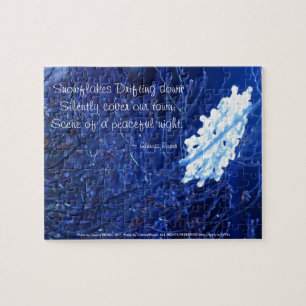Puzzle copo de nieve en haiku del azul 7