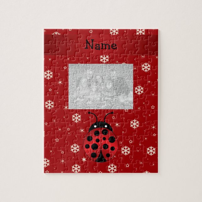 Puzzle Copos de nieve conocidos personalizados del rojo (Vertical)