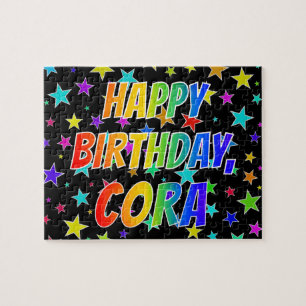 Puzzle "CORA" Nombre, Diversión "FELIZ CUMPLEAÑOS"
