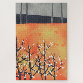 Puzzle Coral floral de primavera de espinas negras