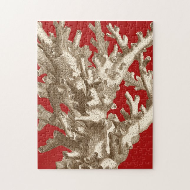 Puzzle Coral pequeño en rojo (Vertical)