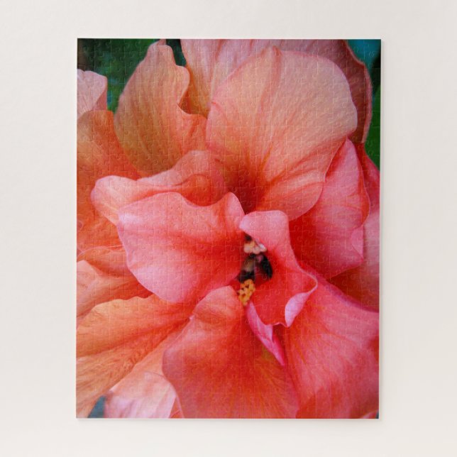 Puzzle Coral tropical Hibiscus Flower (Vertical)