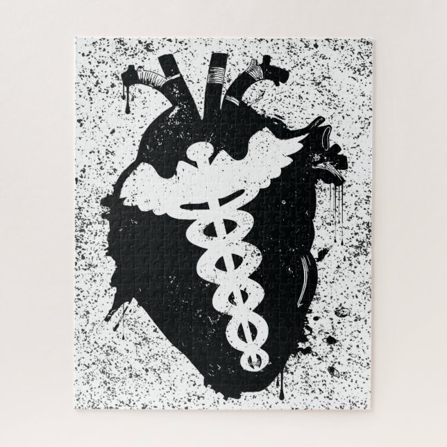 Puzzle corazón anatómico caduceus (Vertical)