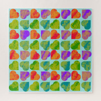Puzzle Corazón Colorido Teselado Arte Pop Psicodélico