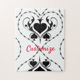 Puzzle Corazón de alambre de púas de color negro Thunder_