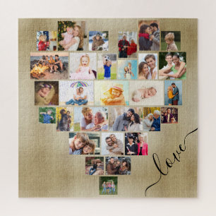 Puzzle Corazón de amor 29 Colage de fotos cuadrado