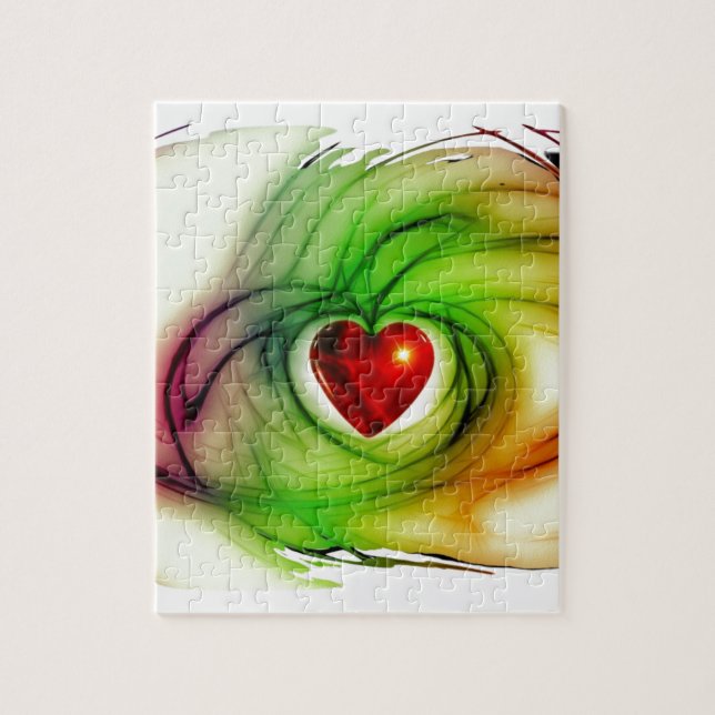 Puzzle Corazón de arte moderno, regalos de patrón de amor (Vertical)